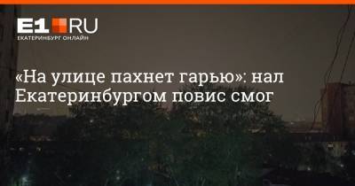 «На улице пахнет гарью»: нал Екатеринбургом повис смог - e1.ru - Екатеринбург