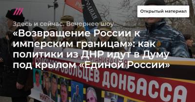 Александр Бородай - «Возвращение России к имперским границам»: как политики из ДНР идут в Думу под крылом «Единой России» - tvrain.ru - ДНР