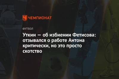 Василий Уткин - Антон Фетисов - Уткин — об избиении Фетисова: отзывался о работе Антона критически, но это просто скотство - championat.com - Москва