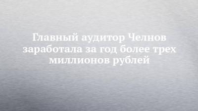 Главный аудитор Челнов заработала за год более трех миллионов рублей - chelny-izvest.ru