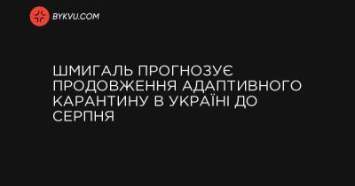 Шмигаль прогнозує продовження адаптивного карантину в Україні до серпня - bykvu.com - Україна