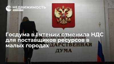 Госдума в I чтении отменила НДС для поставщиков ресурсов в малых городах - realty.ria.ru - Москва