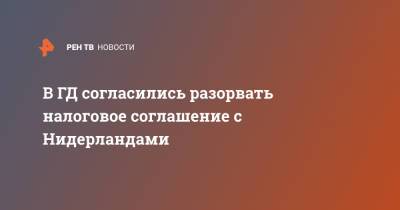 Владимир Путин - В ГД согласились разорвать налоговое соглашение с Нидерландами - ren.tv - Голландия