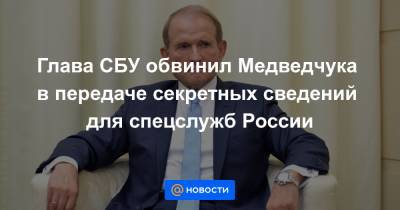 Виктор Медведчук - Тарас Козак - Глава СБУ обвинил Медведчука в передаче секретных сведений для спецслужб России - news.mail.ru - Крым