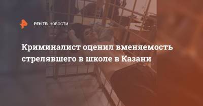 Ильназ Галявиев - Криминалист оценил вменяемость стрелявшего в школе в Казани - ren.tv - респ. Татарстан - Казань