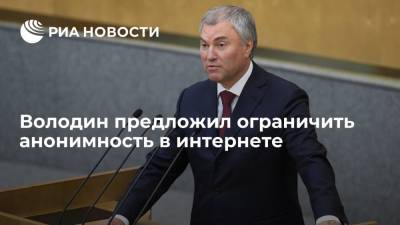 Вячеслав Володин - Володин предложил ограничить анонимность в интернете - ria.ru - Москва - Казань
