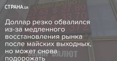 Доллар резко обвалился из-за медленного восстановления рынка после майских выходных, но может снова подорожать - strana.ua
