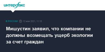 Михаил Мишустин - Мишустин заявил, что компании не должны возмещать ущерб экологии за счет граждан - interfax.ru - Москва - Норильск