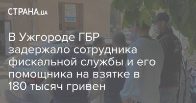 В Ужгороде ГБР задержало сотрудника фискальной службы и его помощника на взятке в 180 тысяч гривен - strana.ua - Ужгород