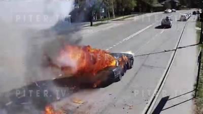На Крестовском острове на съемках взорвали автомобиль - piter.tv