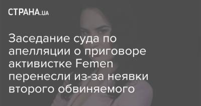 Заседание суда по апелляции о приговоре активистке Femen перенесли из-за неявки второго обвиняемого - strana.ua - Украина