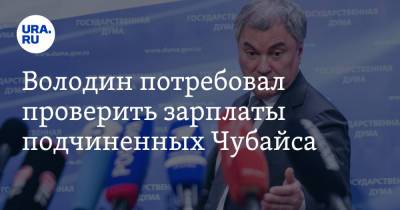 Вячеслав Володин - Володин потребовал проверить зарплаты подчиненных Чубайса. «Выше, чем в правительстве» - ura.news