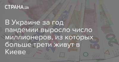 В Украине за год пандемии выросло число миллионеров, из которых больше трети живут в Киеве - strana.ua - Киев - Днепропетровская обл.