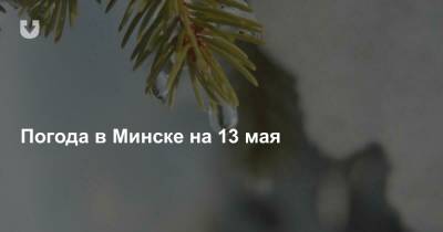 Погода в Минске на 13 мая - news.tut.by - Минск - Минская обл.