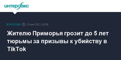 Жителю Приморья грозит до 5 лет тюрьмы за призывы к убийству в TikTok - interfax.ru - Москва - Приморье край - район Красноармейский