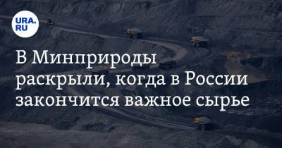 В Минприроды раскрыли, когда в России закончится важное сырье - ura.news