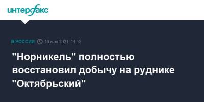 "Норникель" полностью восстановил добычу на руднике "Октябрьский" - interfax.ru - Москва