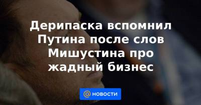 Вячеслав Володин - Олег Дерипаска - Михаил Мишустин - Дерипаска вспомнил Путина после слов Мишустина про жадный бизнес - news.mail.ru