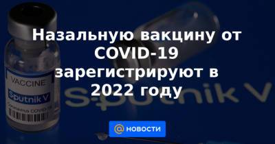 Александр Гинцбург - Назальную вакцину от COVID-19 зарегистрируют в 2022 году - news.mail.ru