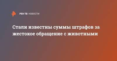 Стали известны суммы штрафов за жестокое обращение с животными - ren.tv