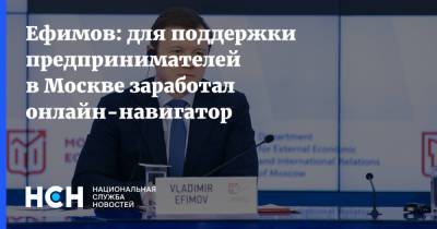 Владимир Ефимов - Ефимов: для поддержки предпринимателей в Москве заработал онлайн-навигатор - nsn.fm - Москва