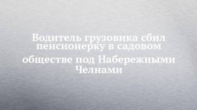 Водитель грузовика сбил пенсионерку в садовом обществе под Набережными Челнами - chelny-izvest.ru - Москва - респ. Татарстан - Уфа - Набережные Челны - район Тукаевский