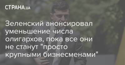 Владимир Зеленский - Зеленский анонсировал уменьшение числа олигархов, пока все они не станут "просто крупными бизнесменами" - strana.ua - Киев
