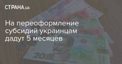 На переоформление субсидий украинцам дадут 5 месяцев - strana.ua