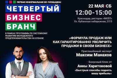 Для предпринимателей Краснодара пройдёт четвёртый бизнес-бранч 18+ - kuban.mk.ru - Краснодар