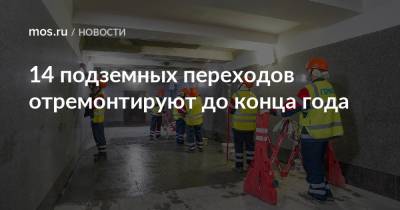 14 подземных переходов отремонтируют до конца года - mos.ru - Москва - Ленинск