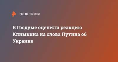 Владимир Путин - Руслан Бальбек - Павел Климкин - В Госдуме оценили реакцию Климкина на слова Путина об Украине - ren.tv - Украина - Киев