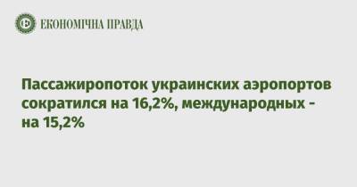 Пассажиропоток украинских аэропортов сократился на 16,2%, международных - на 15,2% - epravda.com.ua