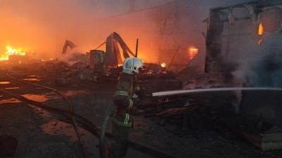 Крупный пожар на пилораме в Екатеринбурге локализовали - iz.ru - Екатеринбург - Свердловская обл.