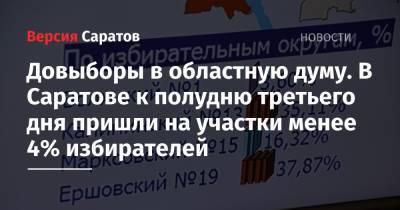 Ирина Романова - Довыборы в областную думу. В Саратове к полудню третьего дня пришли на участки менее 4% избирателей - nversia.ru - Саратовская обл. - Саратов