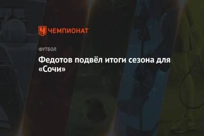 Владимир Федотов - Федотов подвёл итоги сезона для «Сочи» - championat.com - Сочи