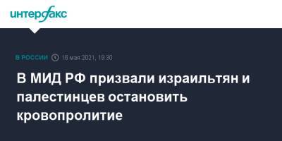 Сергей Вершинин - В МИД РФ призвали израильтян и палестинцев остановить кровопролитие - interfax.ru - Москва - Палестина