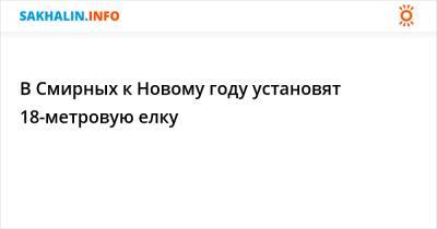 В Смирных к Новому году установят 18-метровую елку - sakhalin.info