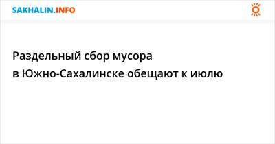 Раздельный сбор мусора в Южно-Сахалинске обещают к июлю - sakhalin.info - Южно-Сахалинск