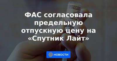ФАС согласовала предельную отпускную цену на «Спутник Лайт» - news.mail.ru - Уфа