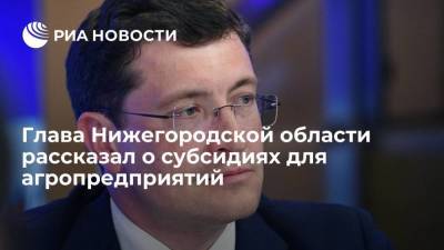 Глеб Никитин - Глава Нижегородской области рассказал о субсидиях для агропредприятий - smartmoney.one - Нижегородская обл.