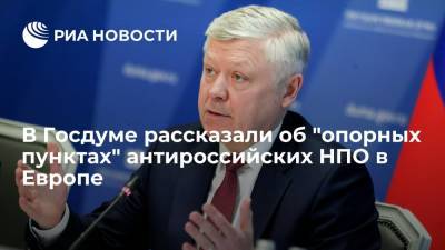 Василий Пискарев - В Госдуме рассказали об "опорных пунктах" антироссийских НПО в Европе - ria.ru - Москва - Россия - США - Украина - Грузия