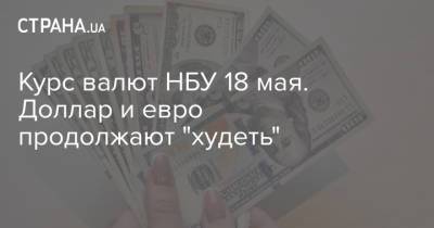 Курс валют НБУ 18 мая. Доллар и евро продолжают "худеть" - strana.ua