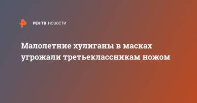 Малолетние хулиганы в масках угрожали третьеклассникам ножом - ren.tv - Санкт-Петербург