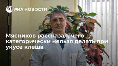 Александр Мясников - Мясников рассказал, чего категорически нельзя делать при укусе клеща - ria.ru - Москва