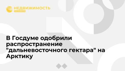 Михаил Мишустин - В Госдуме одобрили распространение "дальневосточного гектара" на Арктику - realty.ria.ru - Москва - Россия - Арктика - Дальний Восток