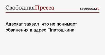 Дмитрий Аграновский - Николай Платошкин - Адвокат заявил, что не понимает обвинения в адрес Платошкина - svpressa.ru