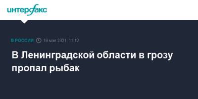 В Ленинградской области в грозу пропал рыбак - interfax.ru - Москва - Ленинградская обл. - Санкт-Петербург - Петербург