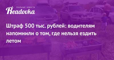 Штраф 500 тыс. рублей: водителям напомнили о том, где нельзя ездить летом - readovka.ru
