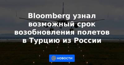Bloomberg узнал возможный срок возобновления полетов в Турцию из России - news.mail.ru - Турция - Анкара