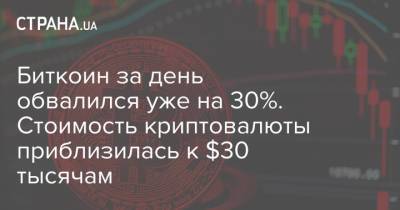 Илон Маск - Биткоин за день обвалился уже на 30%. Стоимость криптовалюты приблизилась к $30 тысячам - strana.ua